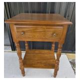 Solid Maple Side Table With Drawer