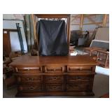 Lane Dresser With Mirror, Wooden Construction