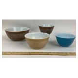 Pyrex Mixing Bowls, Floral, Solid Blue