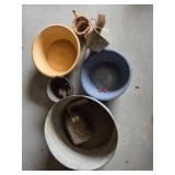 Metal Wash Tubs, 2 metalBowls, Decorative Items