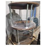 Round Wood Tables With Metal Legs (4) 48 in.