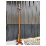 Wooden Coat Rack With Metal Hooks