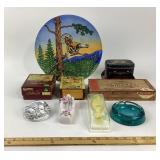 Handpainted Plate, Willem II Box, Libbey Glasses,