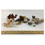Animal Figurines Including Lions, Camels, Sheep