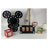 Disney Mickey Mouse lighted signs, frames, clock