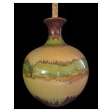 Glazed Ceramic Vase With Earth Tone Design