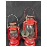 Red Metal Kerosene Lanterns Made in Japan