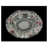 MCM Indonesia Pressed Glass Ashtray Frosted Rose