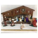 Holland Mold Nativity Scene With Hand-Painted Figu