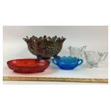 Carnival Glass, Ruby Glass, Blue Hobnail, Clear Gl