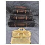Brass Desk Trays, Hinged Book-Style Boxes