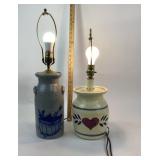 Stoneware Lamps With Heart And Floral Designs