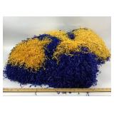 Cheerleader Pom-Poms Blue Yellow Plastic Streamers