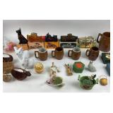 Ceramic Bunny Figurines, Die-Cast Cars, Brown Mugs