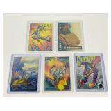 5 vintage Marvel comics cards