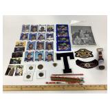 Baseball Cards, Space Jam Stickers, Tokens, Patche
