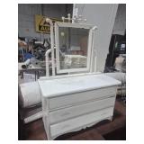 Wood Vanity With Swivel Mirror & 3