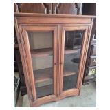 Wood Display Case With Glass Doors & 3 Shelves 10