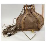 Rattan Hanging Light Fixture With Chain