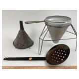 Aluminum Cone Sieve, Copper Funnel & Straining Too