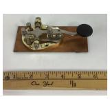 Brass Telegraph Morse Code Key on Copper Base