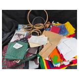 Fabric Pieces, Embroidery Hoops, Craft Supplies
