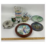 Japanese Decorative Plates, Ceramics, Pewter Dish