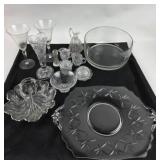 Pressed Glass Tableware, Includes Bowls, Vases, Gl