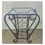 Metal Wine Rack With Glass Top 13 in. X 23 in. X