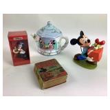 Disney Mickey Mouse Teapot, Figurines, Book