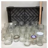 Plastic Crate & Canning Jars: Kerr, Golden Harvest