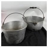 Aluminum Buckets with Wooden Handles