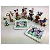 Disney Mickey, Minnie Figurines, Ceramic Coasters