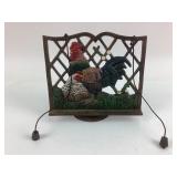 Cast Iron Rooster Bell with Painted Detailing