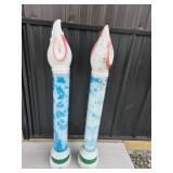 Plastic Christmas Candle Blow Mold Decorations