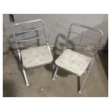 2 MCM starburst childrenï¿½s folding chairs
