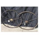 2 Old Wagon Wheels
