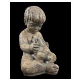 1972 Austin Prod Boy With Rabbit Sculpture