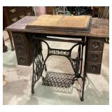 Singer sewing machine table, supplies