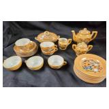 Japanese Mini Tea Set With Bird And Floral Motif