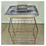 Mid-Century Modern Combination Magazine Rack &