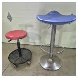 Adjustable Height Stool With Chrome Base & Blur