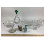 Clear Pressed Glass Creamers, Sugar Bowls, Miniatu