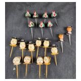 Wooden, Plastic Picks Featuring Faces