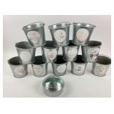 12 Galvanized planter pots/ Buckets & Galvanized