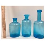Light Blue Bubble Glass Bottles