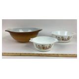 Pyrex Cinderella Bowls, Country Autumn Pattern
