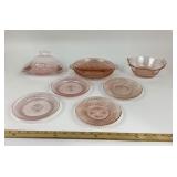 Pink Depression Glass Tableware