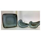 Frankoma Pottery 5NS Square bowl, Frankoma 4s lazy