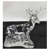 Crystal Deer Figurine On Textured Base